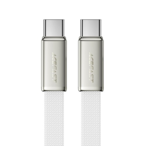 Кабель ACEFAST C24-03, Type-C to Type-C, 60W, 3A, 1.2m, Braided wire, Zinc alloy + TPE connectors, White