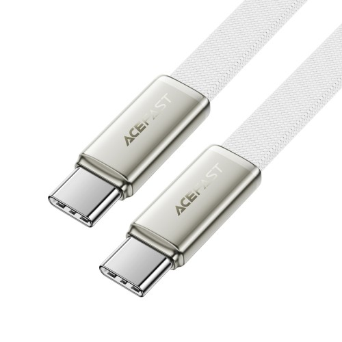 Кабель ACEFAST C24-03, Type-C to Type-C, 60W, 3A, 1.2m, Braided wire, Zinc alloy + TPE connectors, White