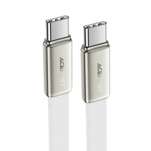 Кабель ACEFAST C24-03, Type-C to Type-C, 60W, 3A, 1.2m, Braided wire, Zinc alloy + TPE connectors, White