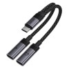 Аудіокабель ACEFAST J14 USB-C 2-in-1 charging audio adapter Black