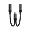 Аудіокабель ACEFAST J14 USB-C 2-in-1 charging audio adapter Black