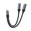 Аудіокабель ACEFAST J14 USB-C 2-in-1 charging audio adapter Black