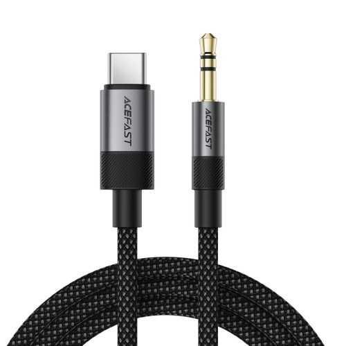 Аудіокабель ACEFAST J11 Type-C to 3.5mm male, nylon braid, 1m, Black