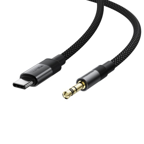 Аудіокабель ACEFAST J11 Type-C to 3.5mm male, nylon braid, 1m, Black