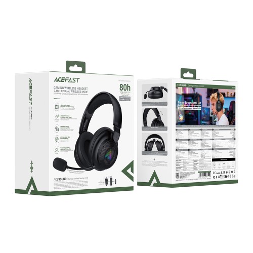 Навушники ігрові ACEFAST H15 gaming wireless headset Black