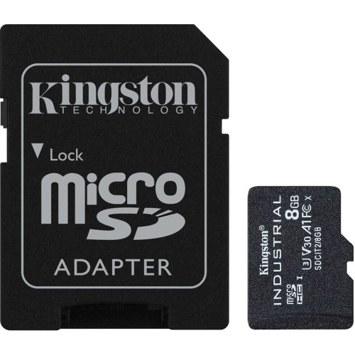 microSDHC (UHS-1 U3) Kingston Industrial 8Gb class 10 V30 А1 (adapter SD)