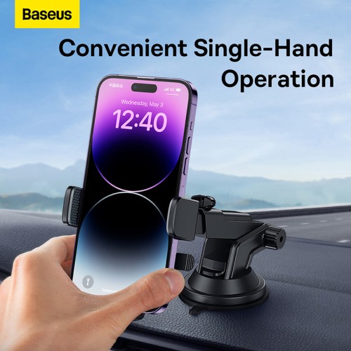 Автотримач для телефона Baseus UltraControl Pro Series Clamp-Type Car Holder Set Cluster Black