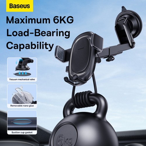 Автотримач для телефона Baseus UltraControl Pro Series Clamp-Type Car Holder Set Cluster Black