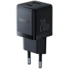 Мережевий зарядний пристрій Baseus Palm Fast Charger C+U 20W EU Cluster Black