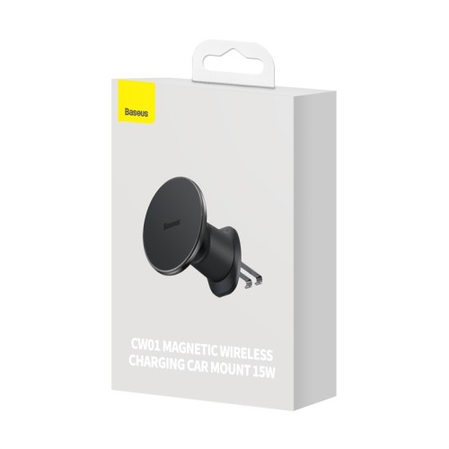 Автотримач для телефона з БЗП Baseus CW01 Magnetic Wireless Charging Car Mount Air Vent Version 15W Cluster Black
