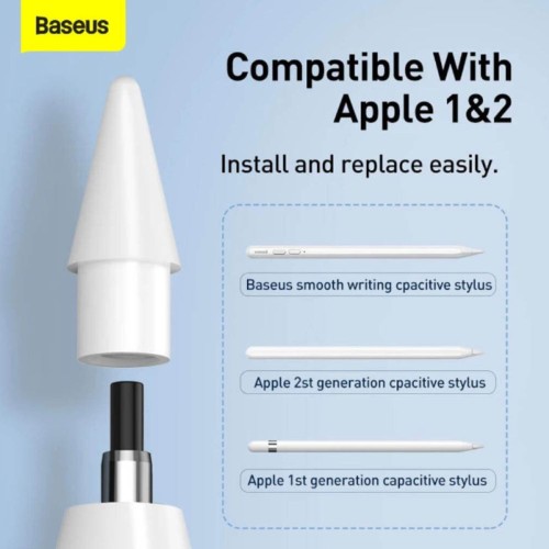 Змінні наконечники для стилуса Baseus Smooth Writing Capacitive Stylus Tips Moon White（2pcs）