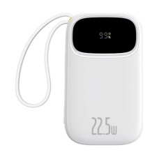 Зовнішній акумулятор Baseus EnerFill FC31 Digital Display Power Bank with 2 Built-in Cables 20000mAh 22.5W Moon White