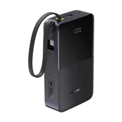 Зовнішній акумулятор Baseus EnerFill FC51 Bipow 2 Pro Digital Display Power Bank with Built-in Cable 20000mAh 22.5W Cosmic Black