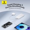 Зовнішній акумулятор Baseus Bipow 2 Digital Display Power Bank With Built-in USB-C Cable 20000mah 20W Moon White
