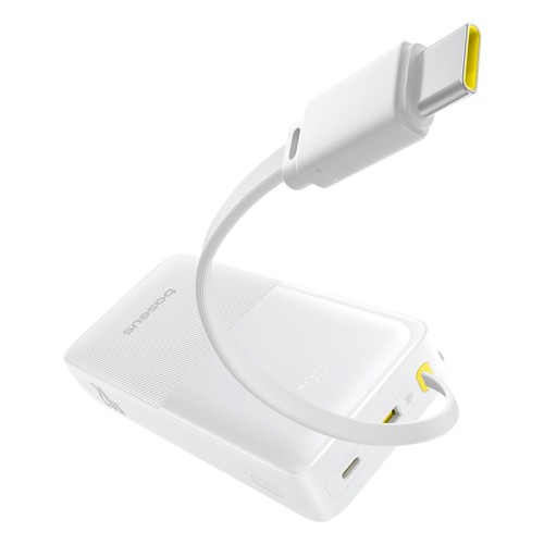 Зовнішній акумулятор Baseus Bipow 2 Digital Display Power Bank With Built-in USB-C Cable 20000mah 20W Moon White