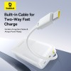Зовнішній акумулятор Baseus Bipow 2 Digital Display Power Bank With Built-in USB-C Cable 20000mah 20W Moon White