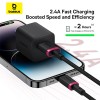 Кабель Baseus Dura Series Fast Charging Cable USB to iP 2.4A 1m Red+Black