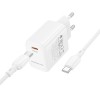 Мережевий зарядний пристрій з кабелем BOROFONE BN28 Fuente single port PD30W charger set (C to C) (EU) White