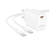 Мережевий зарядний пристрій з кабелем BOROFONE BN26 Fuente single-port PD20W charger set (C to C) (EU) White
