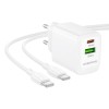 Мережевий зарядний пристрій з кабелем BOROFONE BN27 Fuente PD20W+QC3.0 charger set (C to C) (EU) White