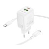 Мережевий зарядний пристрій з кабелем BOROFONE BN27 Fuente PD20W+QC3.0 charger set (C to C) (EU) White