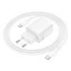 Мережевий зарядний пристрій з кабелем BOROFONE BN27 Fuente PD20W+QC3.0 charger set (C to C) (EU) White