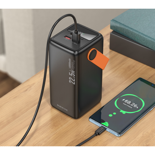 Зовнішній акумулятор BOROFONE BJ66B Magnifico 22.5W+PD20W fully compatible power bank (60000mAh) Black