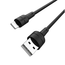 Кабель BOROFONE BX30 USB to iP 2.4A, 1m, silicone, TPE connectors, Black