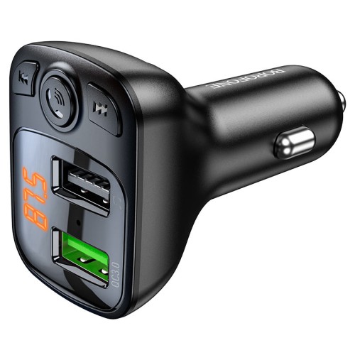 АЗП з FM-модулятором BOROFONE BC41 Eminency QC3.0 Car BT FM transmitter 18W Black 8525500090