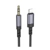 Аудіокабель BOROFONE BL24 iP to 3.5mm male, nylon braid, 1m, Metal Grey
