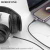 Аудіокабель BOROFONE BL24 iP to 3.5mm male, nylon braid, 1m, Metal Grey