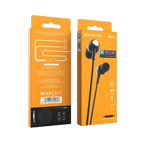 Навушники дротові BOROFONE BM36 (3.5mm) Black