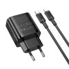 Мережевий зарядний пристрій з кабелем BOROFONE BA83A Flare star PD20W+QC3.0 charger set(C to iP) Black