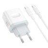 Мережевий зарядний пристрій з кабелем BOROFONE BA99A Breeze single port PD20W charger set(C to C) White