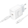 Мережевий зарядний пристрій з кабелем BOROFONE BA99A Breeze single port PD20W charger set(C to iP) White