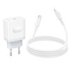 Мережевий зарядний пристрій з кабелем BOROFONE BA99A Breeze single port PD20W charger set(C to iP) White