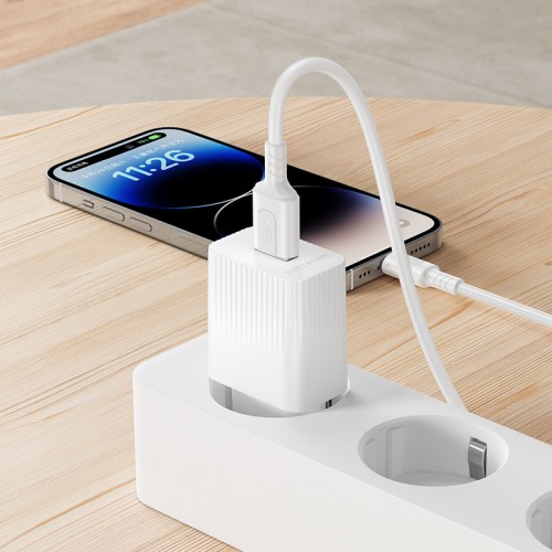 Мережевий зарядний пристрій з кабелем BOROFONE BAS71A Source single-port charger set(iP) White