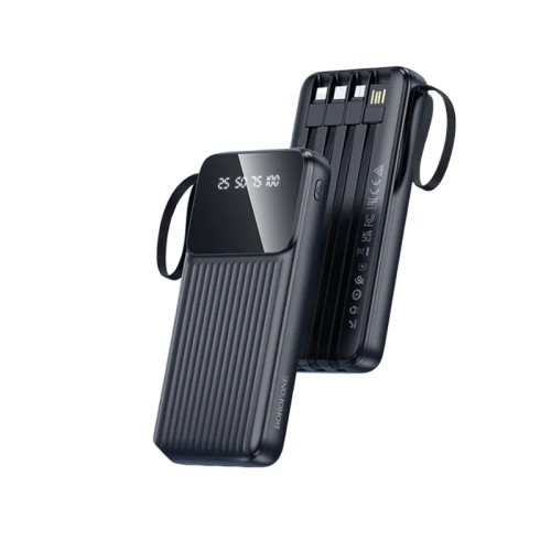 Зовнішній акумулятор BOROFONE BJ76 Smart power bank with 4 cables(10000mAh) Black