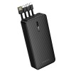 Зовнішній акумулятор BOROFONE BJ84A Smooth power bank with four cables(20000mAh) Black