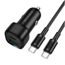 Автомобільний зарядний пристрій BOROFONE BZ34B Cloud PD38W(1C1A) car charger set(C to C) Black