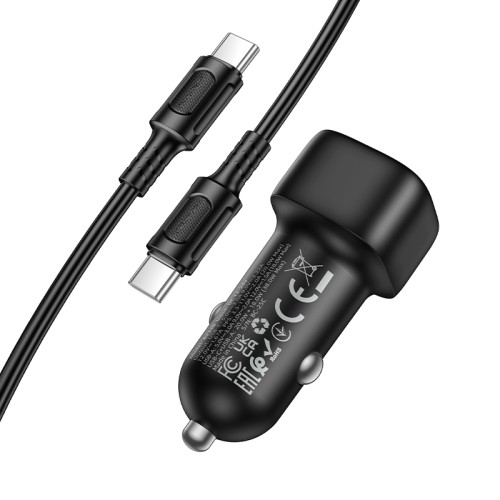 Автомобільний зарядний пристрій BOROFONE BZ34B Cloud PD38W(1C1A) car charger set(C to C) Black