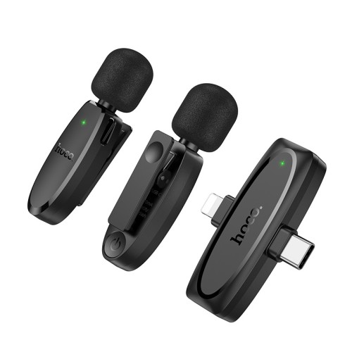 Бездротова мікрофонна система HOCO L15 dual-mic (iP/Type-C) Black