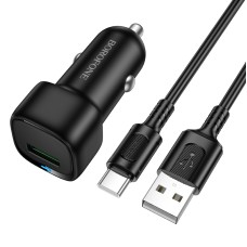 Автомобільний зарядний пристрій BOROFONE BZ34 Cloud single port QC3.0 car charger set(Type-C) Black