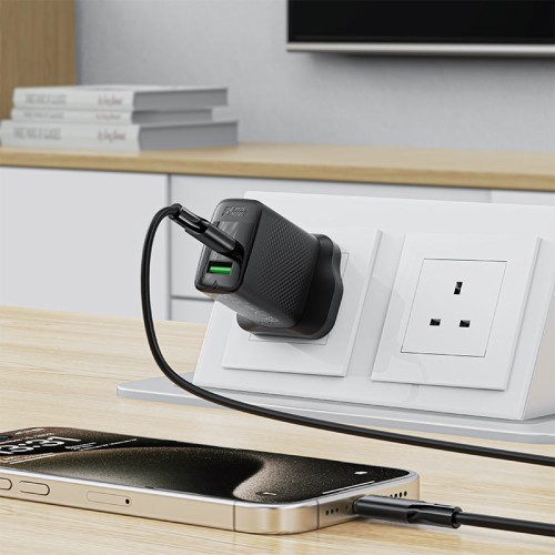 Кабель ACEFAST C17-03 USB-C to USB-C silicone charging data cable Black