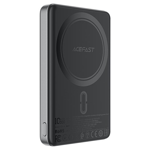 Зовнішній акумулятор ACEFAST M12 PD20W ultra-thin magnetic wireless charging power bank 10000mAh, Black