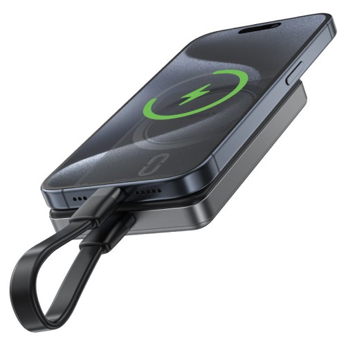 Зовнішній акумулятор ACEFAST M12 PD20W ultra-thin magnetic wireless charging power bank 10000mAh, Black