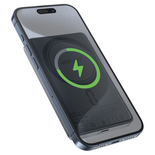 Зовнішній акумулятор ACEFAST M12 PD20W ultra-thin magnetic wireless charging power bank 10000mAh, Black