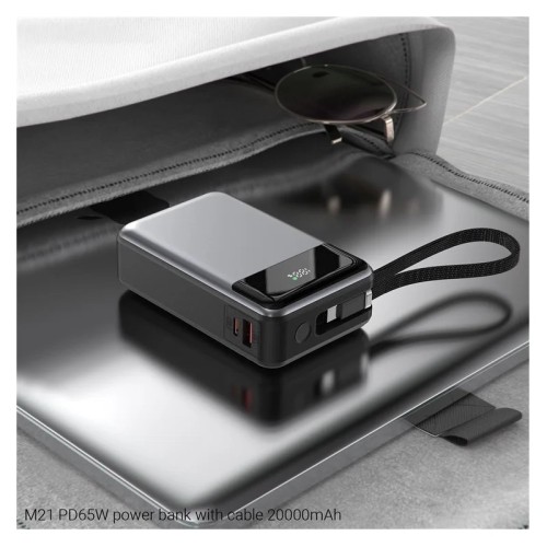Зовнішній акумулятор ACEFAST M21 PD65W power bank with cable 20000mAh Black