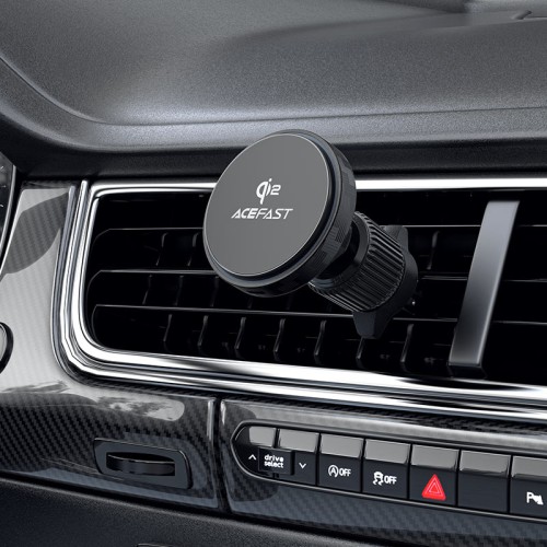 Автотримач для телефона з БЗП ACEFAST D33 Qi2 magnetic wireless charging car holder for air vent Black
