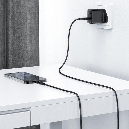 Кабель ACEFAST C4-01 Type-C to iP 3A, 30W, 1.8m, nylon, zinc connectors, Black